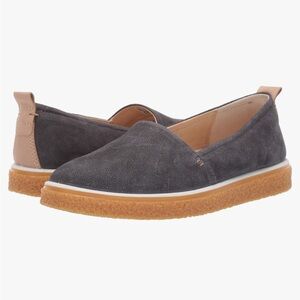 Ecco Gray Leather Crepetray Slip On Loafer Flat Shoes | Size 37